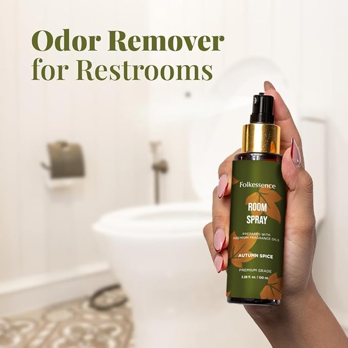 Folkulture Air Freshener - Odor Eliminator | Fragrance Spray for Bathroom, Shower, Home | Spice Scent or Fall Scents Room Spray for Living Rooms, Bathrooms with Natural Essential Oils | 3.38 Fl Oz