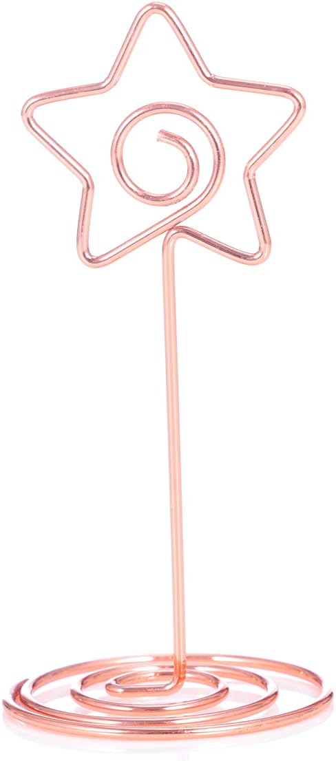 20PCS 3.35 Inch Table Number Stands - Place Card Holders for Wedding Centerpieces, Birthday Party, Photo Picture Frame Display (Star Shaped-Rose Gold)
