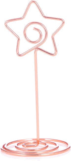20PCS 3.35 Inch Table Number Stands - Place Card Holders for Wedding Centerpieces, Birthday Party, Photo Picture Frame Display (Star Shaped-Rose Gold)