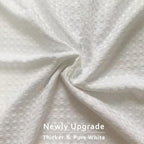 MIYE Pleated Waffle Weave Bed Skirt, Tailored Dust Ruffle 12 Inch Drop Easy Fit, Machine Washable (White, Twin - 12" Drop)