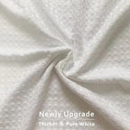 MIYE Pleated Waffle Weave Bed Skirt, Tailored Dust Ruffle 22 Inch Drop Easy Fit, Machine Washable (White, King - 22" Drop)