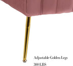 X-VOLSPORT Velvet Accent Chairs Set of 2, Mid Century Modern High Back Living Room Chair with Waist Pillow, Upholstered Arm Chair with Metal Gold Legs for Bedroom, Club, Pink