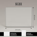 24x36 Inch Brushed Nickel Bathroom Mirror, Brushed Silver Metal Frame Mirror Wall Mounted, Rounded Rectangle Bathroom Vanity Mirror, Tempered Glass, Anti-Rust, Horizontal/Vertical