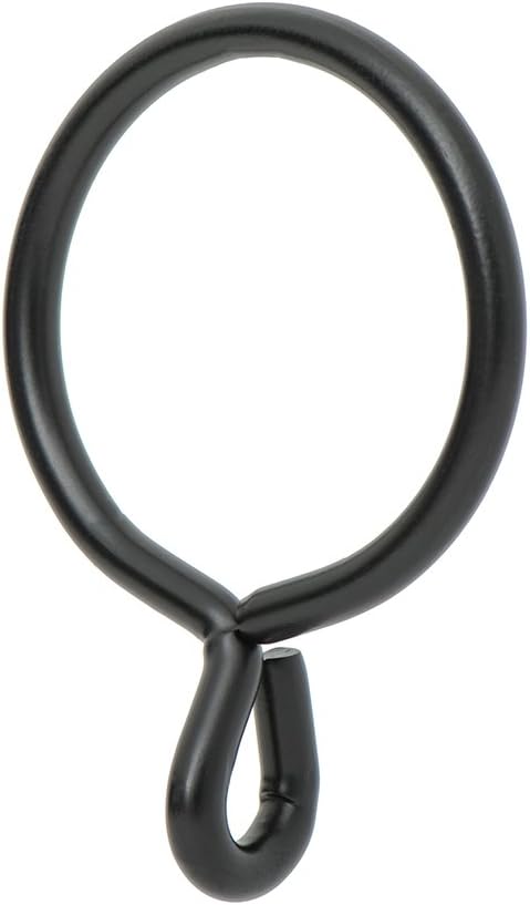 Ivilon Drapery Eyelet Curtain Rings - 1.7" Ring for Curtain Hook Pins, Set of 14 - Black