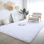 White Shag Area Rug 9x12 -Soft Large Rugs for Living Room Bedroom - Modern Shaggy Plush Non-Silp Floor Fuzzy Carpet