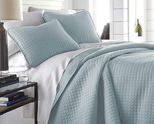 Southshore Fine Living, Inc. Quilts, Queen Size with 2 Pillow Shams, Full Bedding Set, Stain & Pet Hair Resistant Bedding, Quilt Coverlet Queen Size/Full Bedspread with 2 Pillow Shams, Sky Blue