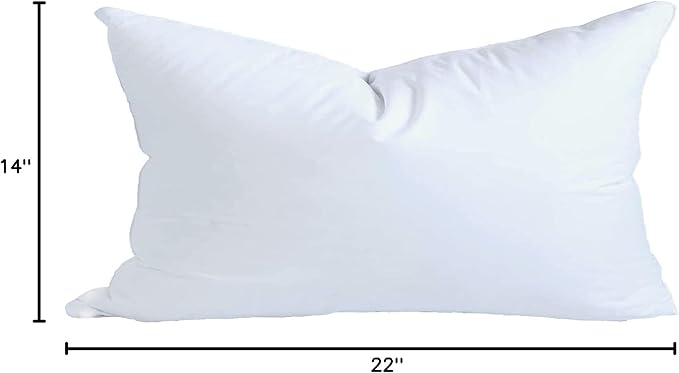 MoonRest® 14x22 Inch Synthetic Down Alternative Rectangle Pillow Insert Form Stuffer for Sofa Shams, Decorative Throw Pillow, Cushion and Bed Pillow Stuffing - Hypoallergenic 14“X 22”