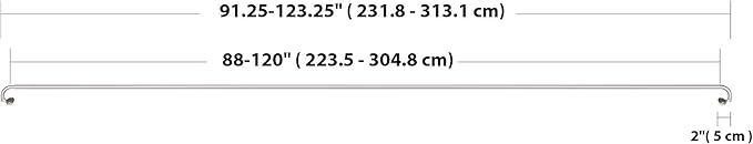 Amazon Basics Room Darkening Blackout Curtain Rod - 88" to 120", Nickel