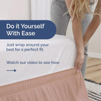 Wrap Around Dust Ruffle Bed Skirt - Mauve - Twin/Twin XL Size Beds w/ 12 Inch Drop - Easy Fit Elastic Strap - Adjustable Pleated Bedskirt w/Brushed Fabric - Wrinkle Free - Women, Men, Kids & Teens