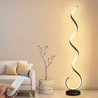 Spiral LED Floor Lamp, 40W Dimmable Modern Floor Lamps for Living Room with Remote Control, Stepless Adjustable Colors & Brightness Standing Lamp Reading Corner Floor Lamp for Bedroom - Black