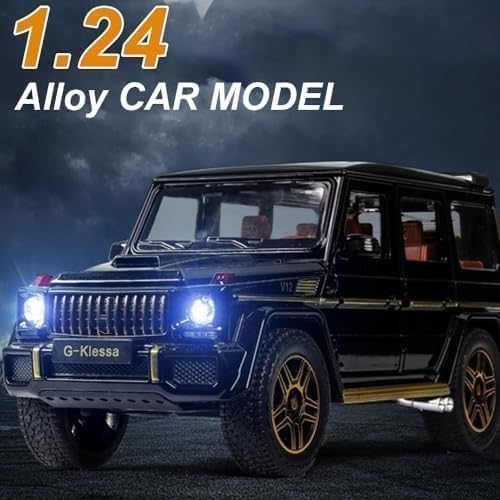 EROCK Exquisite car Model 1/24 Benz G63 AMG Model Car, Zinc Alloy Pull Back Toy car with Sound and Light for Kids Boy Girl Gift (Black)