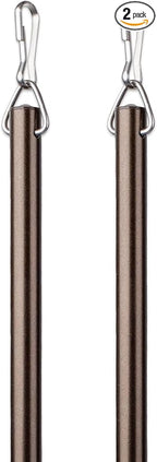 Curtain Wand - Aluminum Curtain and Drapery Pull Rod with Stainless Steel Hardware for Curtains, Draperies, and Room Divider Curtains - 48 Inches, Metallic Bronze - Pack of 2
