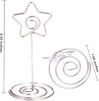 12pcs Table Number Holders Metal, 3.35 inch Place Card Stands for Wedding Centerpieces, Birthday Party - Table Card & Photo Picture Holders (Silver-Star Shaped)