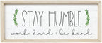 Simply Said, INC Farmhouse Frames 10" x 24" Sign - Stay Humble, Work Hard and Be Kind