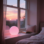 LED Night Light Ball Globe Lamp with Remote 8 Inch 16 RGB Colors Dimmable Mood Lights Rechargeable Outdoor Globe Light for Patio Nursery or Home Decor IP65 Waterproof Ball Light