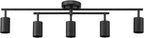 Globe Electric 64000052 5-Light Track Lighting, Center Swivel Bar, Matte Black, Ceiling Light, Track Light Heads, Pivot Shades, Track Ceiling Light, Track Lighting Kit, 5 Bulb Kitchen Light