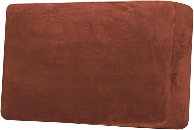 H.VERSAILTEX Velvet Stretch Individual Couch Cushion Cover Plush Slipcover for Loveseat Sofa Furniture Protector Seat Cover (1 Piece Loveseat Cushion Cover, Rust)