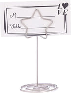 20PCS 3.35 Inch Table Number Stands - Place Card Holders for Wedding Centerpieces, Birthday Party, Photo Picture Frame Display (Star Shaped-Silver)