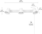 Globe Electric 64000116 22" 3-Light Plug-in Track Lighting, Matte White, Pivoting Track Heads, 15-Foot Cord, in-Line on/Off Rocker Switch