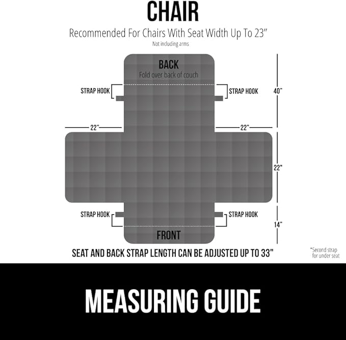 GORILLA GRIP Patented Waterproof Slip-Resistant 23" Chair Protector Cover, for Leather or Fabric Couch Cushion, Large Microsuede Furniture Covers Dogs Pets Machine Washable Slipcover, Charcoal