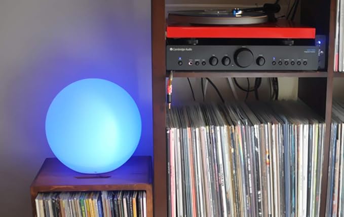 Mr.Go 8-inch Ultra-Fun LED Glowing Ball Light w/Remote, RGB Color Changing Globe Mood Lamp, 16 Colors 8 Brightness 4 Lighting Modes, Waterproof, Rechargeable & AC Adapter Power, Stunning Light Orb