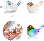 Crystal Glass Bird Figurines Multicolor Glass Bird Decoration Paperweight Hand Blown Glass Art Animal Collectible Figurines Gift for Women