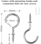 BEL AVENIR Curtain Rope Tiebacks, Drapery Rope Holdbacks with 4 Metal Screw Hooks (White-4 Pack)