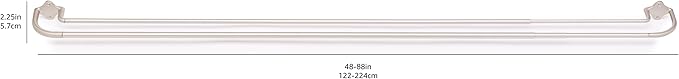 Amazon Basics Room Darkening Double Curtain Rod, 48" to 88", Nickel