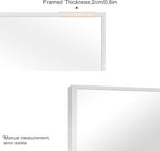 30x40In Silver Bathroom Mirror for Wall, Brushed Nickel Rectangle Mirrors with Metal Frame, Bathroom Rectangular Mirror Modern Wall Mirror for Bedroom Living Room, Hangs Horizontal or Vertical