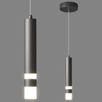 Modern Pendant Light Kitchen Fixture Dimmable LED Black Mini Pendant Lighting fo Kitchen Island Bedroom Bedside Table Small Pendant Lights (1-Pack)