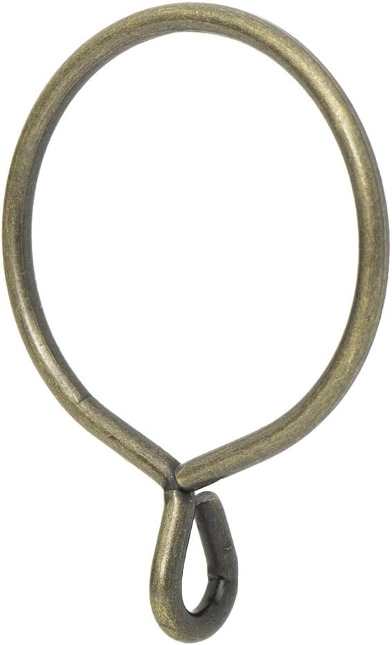 Ivilon Drapery Eyelet Curtain Rings - 2.3" Ring for Curtain Hook Pins, Set of 14 - Antique Brass