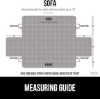 GORILLA GRIP Patented Waterproof Slip-Resistant 70” Sofa Protector Cover, for Leather or Fabric Couch Cushion, Large Microsuede Furniture Covers Dogs Pets Machine Washable Slipcover, Slate