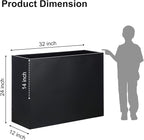 SUNNYPARK Large Metal Planter Box 32”x 12”x 24”, Rectangular Modern Black Metal Planter Box Heavy Duty with Drainage Holes for Outdoor Garden Patio