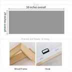 Arjun Abstract Wall Art Geometric Canvas Circle Block Painting Modern Grey Brown Picture Simple Textured Artwork Framed for Bedroom Living Room Home Office Wall Décor, Extra Large 58"x29"