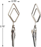 TFu Multi-Purpose Steel Wall Hanging Photo Display Cable Wire Rod with 12 Adjustable Clips for Hanging Photos Notes Postcard and Artworks (Rhombus)