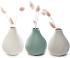 Chive ‘Frost’ Ceramic Flower Vase — Set of 6 Beautiful Small Bud Vases for Flowers & House Plants — Perfect Shelf Centerpieces and Living Room Decor — Assorted Colors