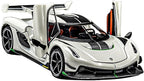 Toy Cars Model Koenigsegg Jesko 1/24 White Alloy Collectibles Die-cast Vehicles with Sound and Light