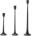 Black Taper Candle Holders Set of 3, Heavy Candlesticks Holders Decorative Candle Stand for Table Centerpiece, Cast Iron Candle Stick Holder Decor