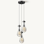 Raindrop Pendant Light Kitchen Island, 3 Lights Black Pendant Lights for Dining Room, 3-Light Bronze Pendant Lighting For Bedroom, Cluster Pendant Light for Bathroom, Livring Room Includes Bulb