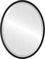 OVALCREST - Oval Wooden Beveled Wall Mirror for Home Decor, Bathroom, Vanity, Bedroom, Living Room, Hallway - London Style (Matte Black) 13.1 x 17.1