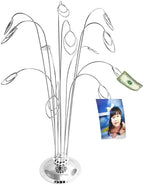 HOHIYA Photo Tree Holders Gift Card Money Picture Display Stand Clip Lottery Ticket Christmas Wedding Greeting Birthday Party Gift Silver Iron 14 Inch Taiwan Made