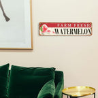 Farm Fresh Watermelon Sign Watermelon Decor Vintage Metal Tin Sign Farmers Market Decor Farm Fresh Watermelon Locally Grown Signs For Home Kitchen Cave Garage Bar Art Plaque Wall Decoration 4x16 Inches