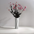 White Ceramic Vase, 8.4" H, Artistic Flower Vase Classic Style for Fireplace Bedroom Kitchen Living Room Centerpieces Office Desk, Fit for Holding Dried Flowers, Fresh Flowers, Artificial Flowers