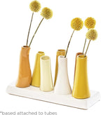Chive - Pooley 2, Ceramic Flower Vase, 8-Tube Shape (Yellow)