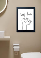 Funny Bathroom Wall Decor Black and White Bathroom Wall Art Framed Toliet Art Print Painting Decor Artwork