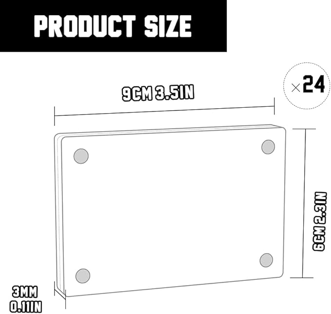 kuchisity® 24 Pack Acrylic Fridge Magnetic Frame for Polaroid, 2.3 x 3.5 In Mini Acrylic Photo Frames for Fujifilm Instax Double Sided Refrigerator Magnet Picture Frame Clear Picture Display Frame