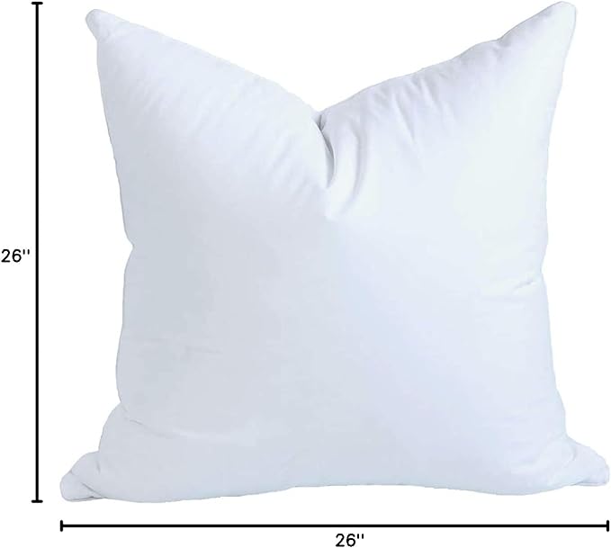 MoonRest® 26x26 Inch Synthetic Down Alternative Square Pillow Insert Form Stuffer for Sofa Shams, Decorative Throw Pillow, Cushion and Bed Pillow Stuffing - Hypoallergenic 26“X 26 “