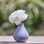 Chive ‘Frost’ Ceramic Flower Vase — Set of 6 Beautiful Small Bud Vases for Flowers & House Plants — Perfect Shelf Centerpieces and Living Room Decor — Blue Gray