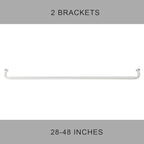 Room Darkening Curtain Rod, Wrap Around Design, Extra-Thick 1-Inch Diameter Single Drapery Rod, Extendable Metal Rod Set for the Blackout Curtains and Sheer (White, 28-48")