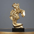 Couples Kiss Sculpture,Abstract Art Couple Sculpture Home Furnishing Resin Statue Decoration Romantic Statue Used for Home Decoration, Wedding, Gift. (Gold)